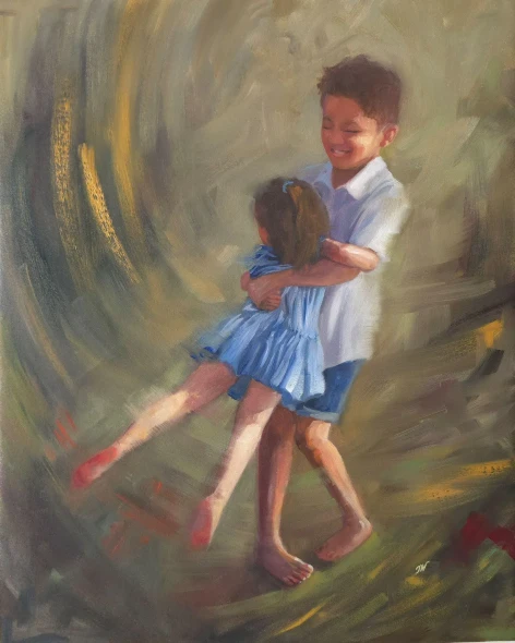 Held (ART-5120-122948) - Handpainted Art Painting - 24in X 30in