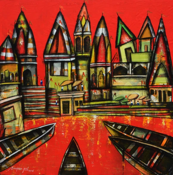 River Of Faith (ART-6351-122935) - Handpainted Art Painting - 36in X 36in