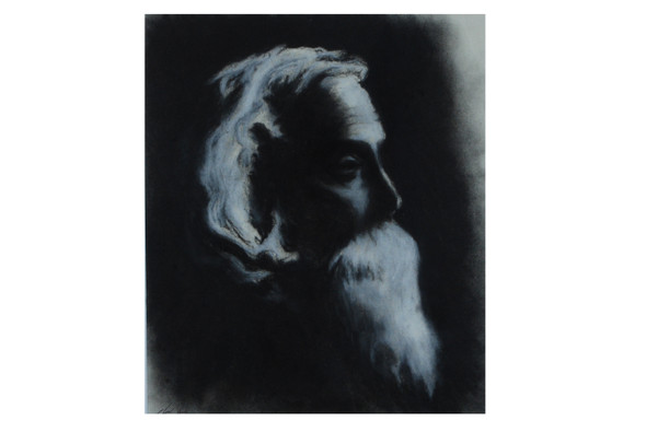 Tagore (ART_35_11212) - Handpainted Art Painting - 11in X 8in