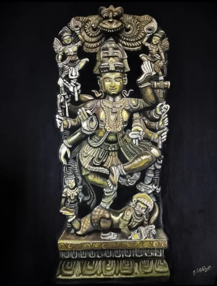 Shiva Thandavam (PRT-18168-122980) - Canvas Art Print - 23in X 30in