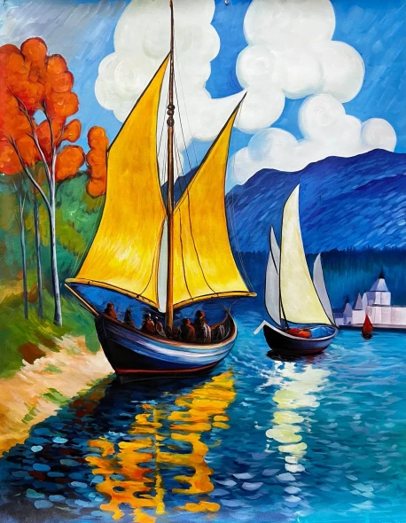 Landscape Painting (ART-6706-123015) - Handpainted Art Painting - 36in X 48in