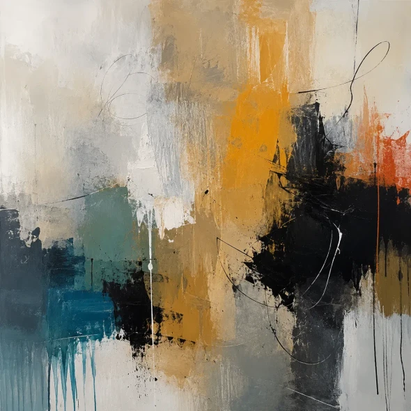 Earth And Ash – Large Abstract Palette Knife Canvas Painting (ART-3319-122988) - Handpainted Art Painting - 30in X 30in