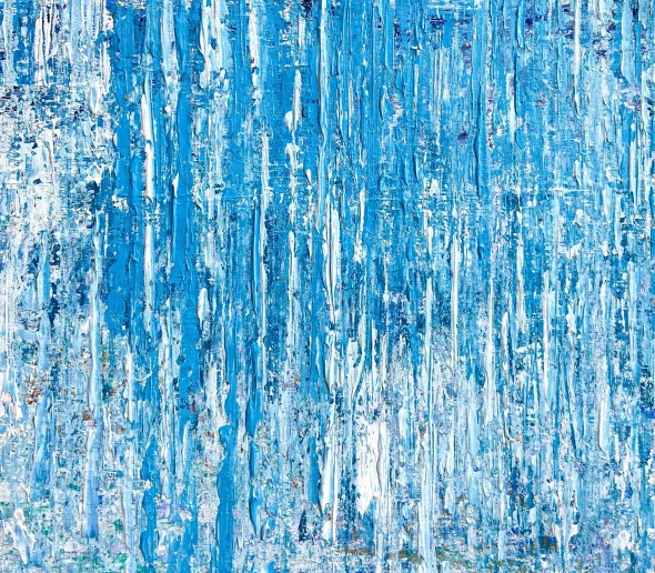 Frozen Rainfall (ART-8156-123121) - Handpainted Art Painting - 17in X 15in
