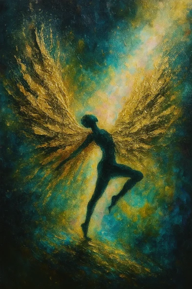 Wings Of Light (ART-8156-123071) - Handpainted Art Painting - 10in X 8in
