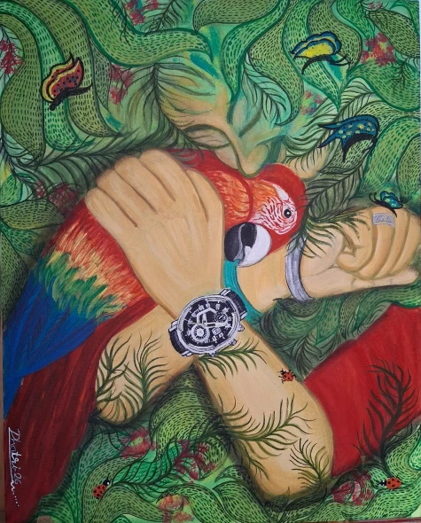 Lagav (Sneh) (ART-17479-123216) - Handpainted Art Painting - 18in X 24in