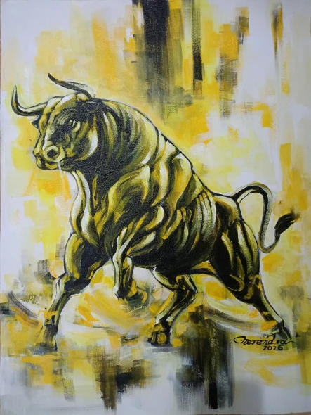 Majesty In Motion- An Expression Of Power And Purpose (ART-3674-123221) - Handpainted Art Painting - 18in X 24in