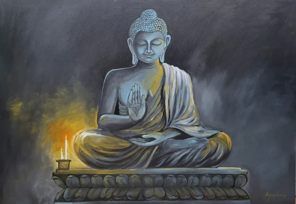 INNER LIGHT (ART-82-123194) - Handpainted Art Painting - 60in X 42in