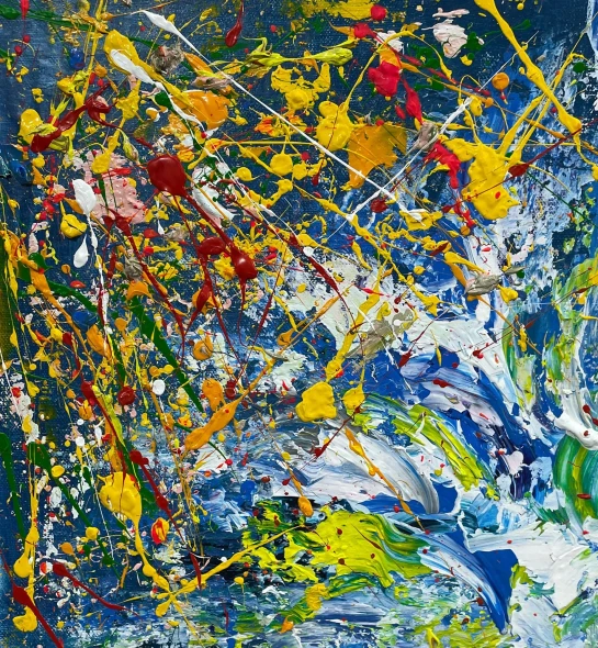 Joy Unleashed (ART-8156-123049) - Handpainted Art Painting - 10in X 10in