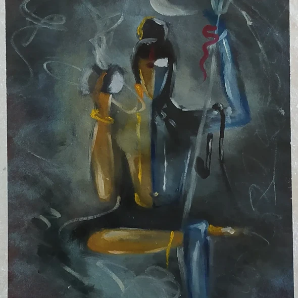 Echoes Of The Divine (ART-16056-123093) - Handpainted Art Painting - 12in X 18in