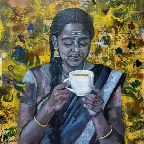 Tea Time (PRT-18168-123206) - Canvas Art Print - 24in X 24in
