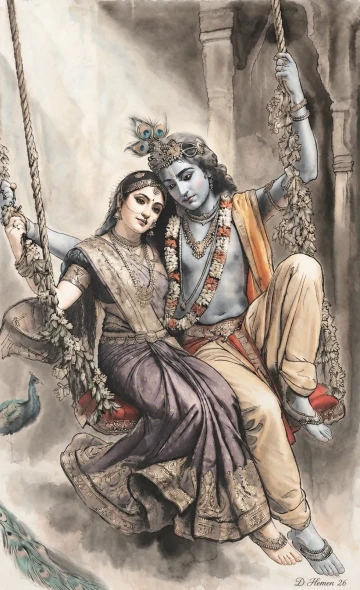 Ethereal Swing: The Eternal Lila (PRT-18374-123146) - Canvas Art Print - 18in X 30in