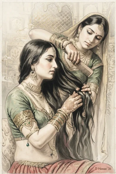 The Ritual Of Devotion: Vasakasajja (PRT-18374-123143) - Canvas Art Print - 20in X 30in