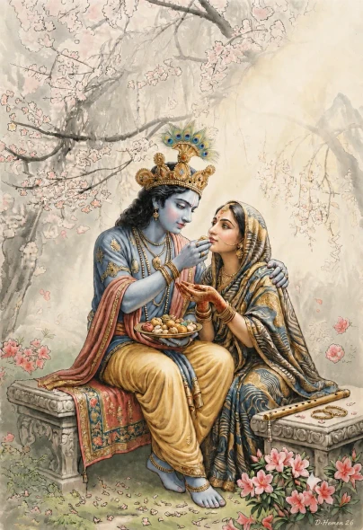 Eternal Offering: The Lila Of Divine Love (PRT-18374-123131) - Canvas Art Print - 21in X 30in
