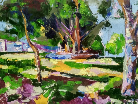 The Creative Landscape Series -1 (ART-18692-123289) - Handpainted Art Painting - 18in X 24in