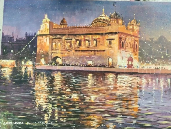Golden Tempel (ART-18683-123324) - Handpainted Art Painting - 24in X 30in