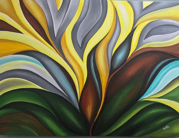 Flow Of Life (ART-18641-123312) - Handpainted Art Painting - 30in X 40in