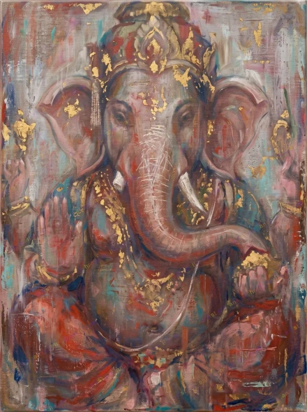 Echoes Of Ganesha (PRT-15697-123315) - Canvas Art Print - 45in X 60in