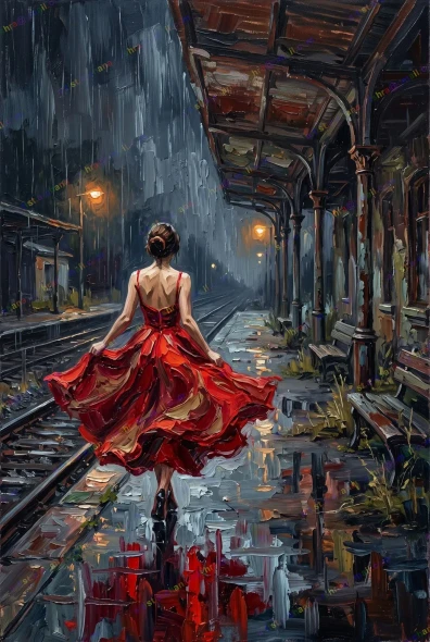 Platform Of Reflections (PRT-15697-123347) - Canvas Art Print - 40in X 60in