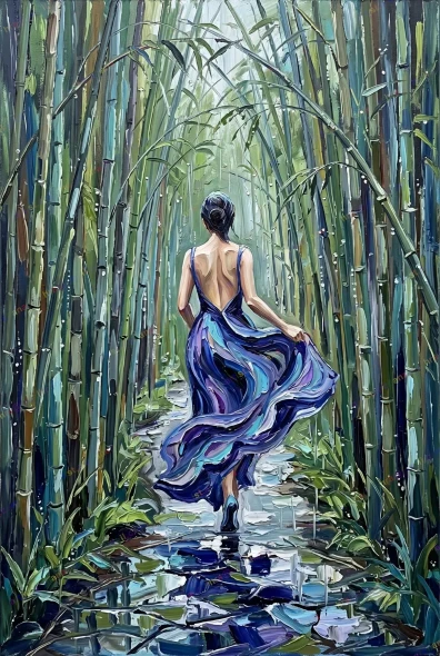 Dancing Into Silence (PRT-15697-123345) - Canvas Art Print - 40in X 60in