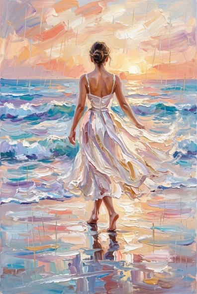 Dancing Into Dawn (PRT-15697-123344) - Canvas Art Print - 40in X 60in