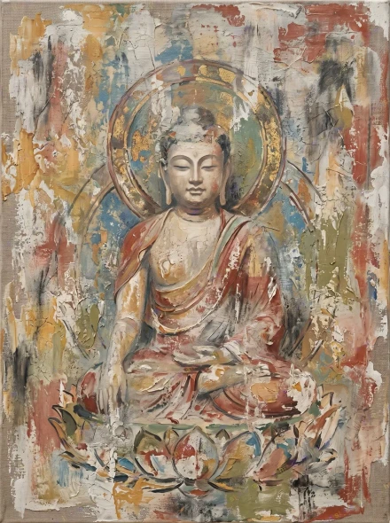 The Hidden Buddha (PRT-15697-123340) - Canvas Art Print - 45in X 60in