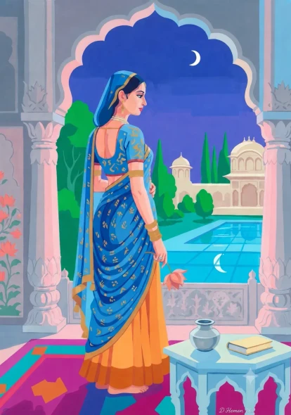 The Horizon's Echo (PRT-18374-123363) - Canvas Art Print - 21in X 30in