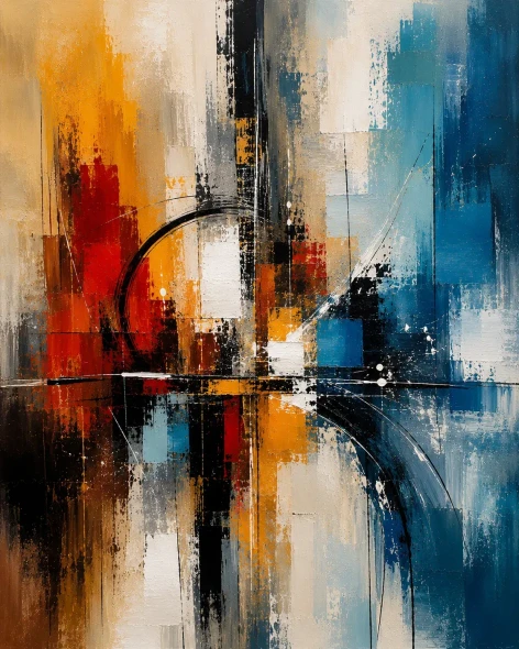 Abstract Painting (ART-3319-123463) - Handpainted Art Painting - 36in X 48in