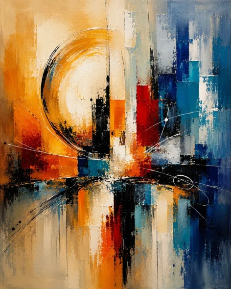 Abstract Painting (ART-3319-123461) - Handpainted Art Painting - 30in X 36in