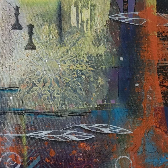 Abstract Art (ART-1892-123449) - Handpainted Art Painting - 9in X 9in
