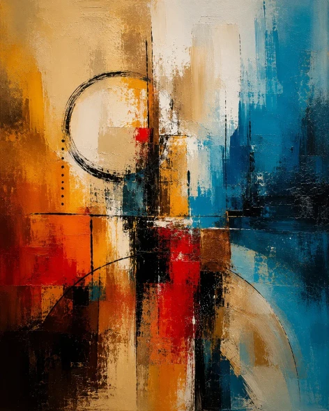 Abstract Painting (ART-3319-123466) - Handpainted Art Painting - 30in X 36in