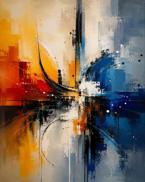Abstract Painting (ART-3319-123465) - Handpainted Art Painting - 30in X 40in