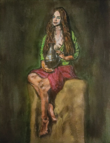 Christina For Christianity (ART-17475-123304) - Handpainted Art Painting - 12in X 14in