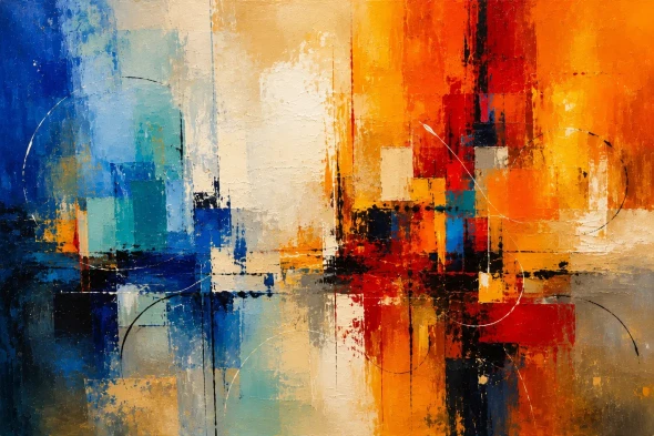 Abstract Painting (ART-3319-123535) - Handpainted Art Painting - 48in X 30in