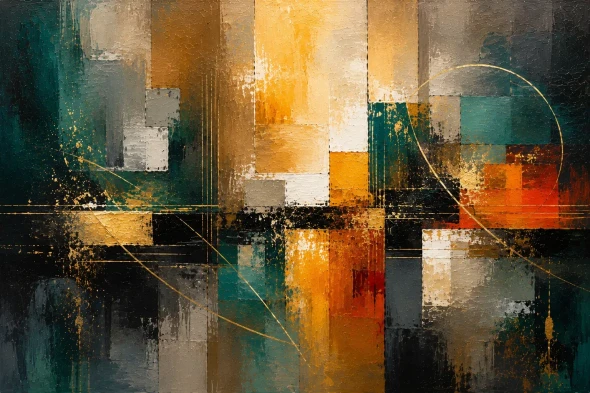 Abatract Painting (ART-3319-123530) - Handpainted Art Painting - 48in X 36in