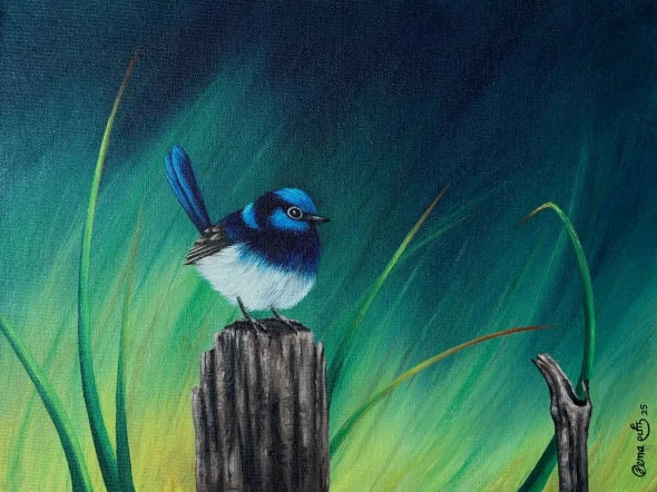 Small Majesty (ART-18722-123523) - Handpainted Art Painting - 16in X 12in