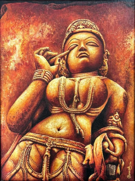 Sundari (ART-18722-123522) - Handpainted Art Painting - 18in X 24in