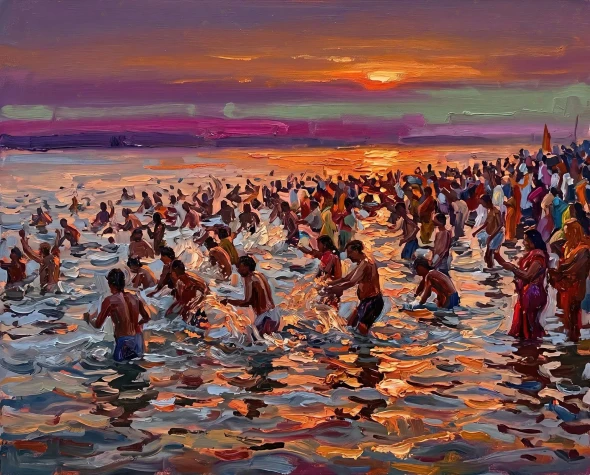 Golden Waters Of Faith (PRT-15697-123524) - Canvas Art Print - 60in X 48in