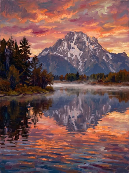 Reflections Of The Mirror Lake (PRT-15697-123494) - Canvas Art Print - 45in X 60in