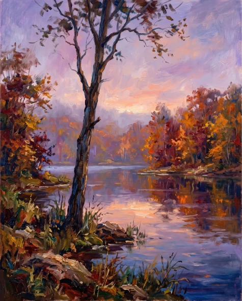 Autumn Reflections (PRT-15697-123493) - Canvas Art Print - 48in X 60in