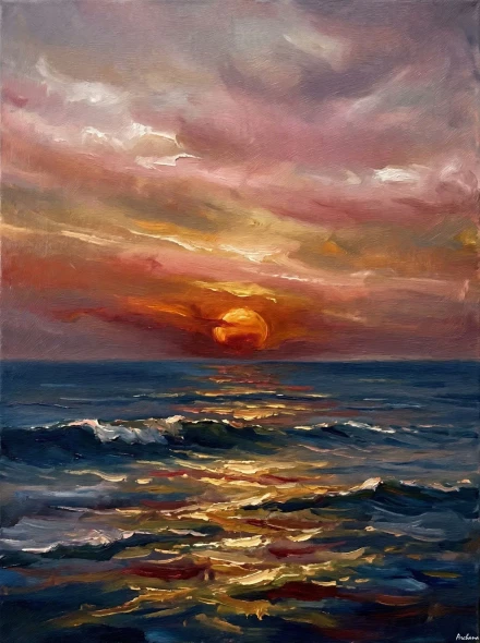 Infinite Golden Horizon (PRT-15697-123478) - Canvas Art Print - 45in X 60in