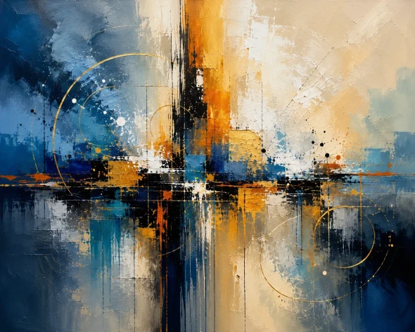 Abstract Painting (ART-3319-123529) - Handpainted Art Painting - 40in X 30in