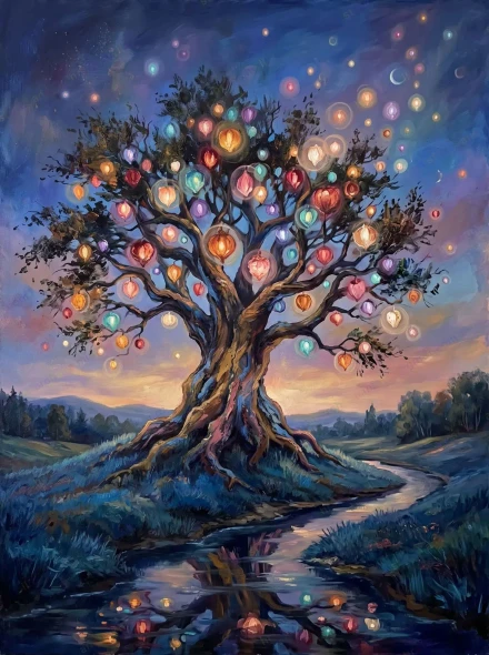 The Orchard Of Stars (PRT-15697-123646) - Canvas Art Print - 45in X 60in