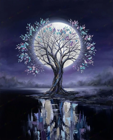 Halo Of Stillness (PRT-15697-123642) - Canvas Art Print - 48in X 60in