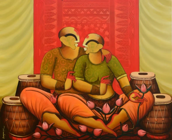 Rhythm Of Silence (ART-6351-123677) - Handpainted Art Painting - 60in X 48in