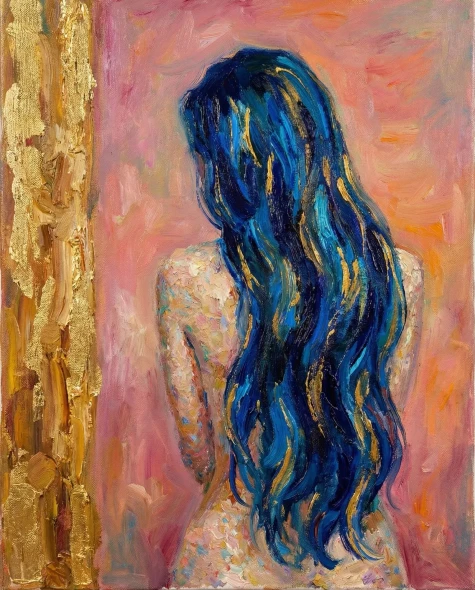 Whispering Colors - 03 - Sapphire Dreams (PRT-16861-123743) - Canvas Art Print - 48in X 60in