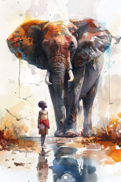 Childhood Wonder With This Captivating (PRT-7809-123783) - Canvas Art Print - 12in X 18in