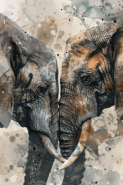Elephant (PRT-7809-123779) - Canvas Art Print - 12in X 18in