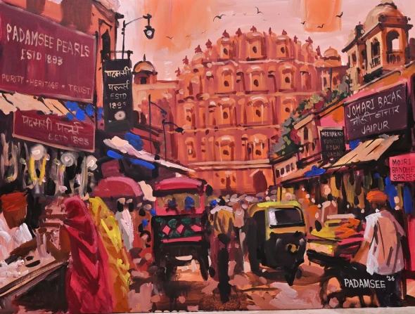 JEWELS OF PINK CITY (PRT-18703-123864) - Canvas Art Print - 48in X 36in