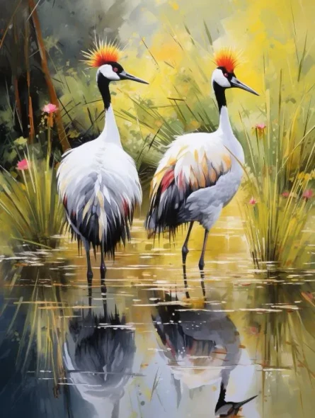 Watercolor Wildlife Animal Bird (PRT-7809-123896) - Canvas Art Print - 14in X 18in