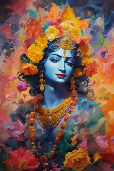 Representing Krishna (PRT-7809-123895) - Canvas Art Print - 12in X 18in
